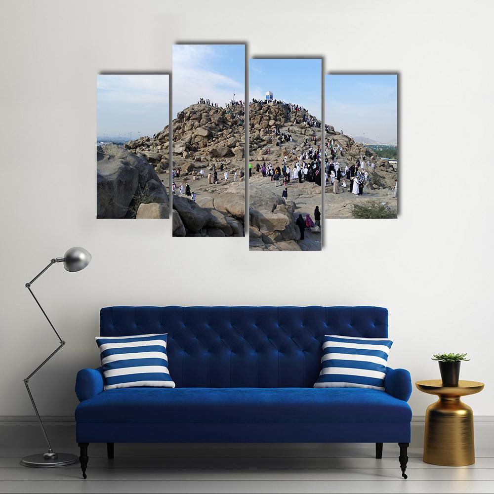 Muslims At Mount Arafat Canvas Wall Art-4 Pop-Gallery Wrap-50" x 32"-Tiaracle
