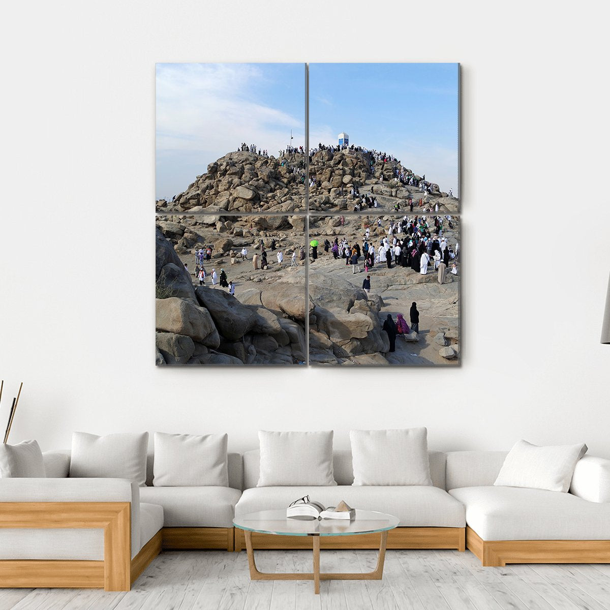 Muslims At Mount Arafat Canvas Wall Art-4 Square-Gallery Wrap-17" x 17"-Tiaracle