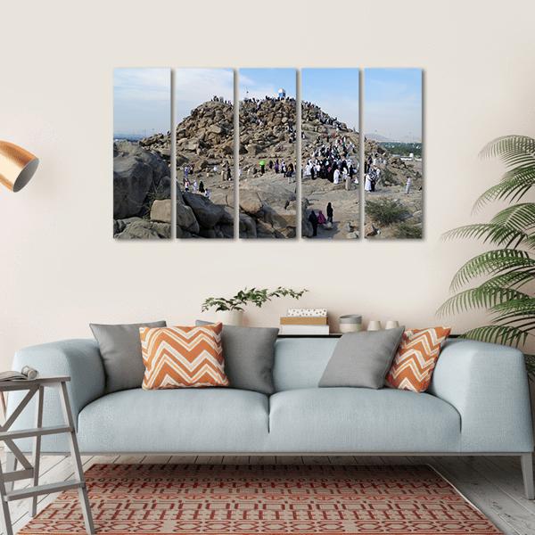 Muslims At Mount Arafat Canvas Wall Art-5 Horizontal-Gallery Wrap-22" x 12"-Tiaracle