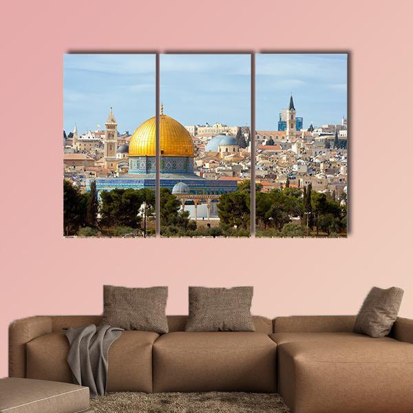 Temple Mount Jerusalem Canvas Wall Art-3 Horizontal-Gallery Wrap-25&quot; x 16&quot;-Tiaracle