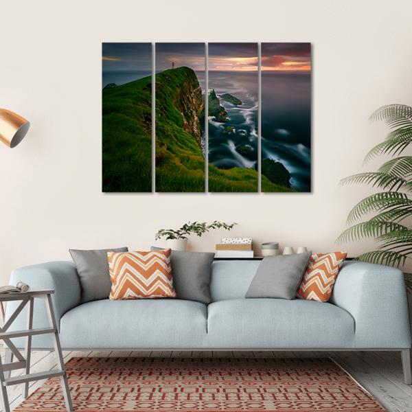 Mykines Holmur Island Canvas Wall Art-4 Horizontal-Gallery Wrap-34" x 24"-Tiaracle