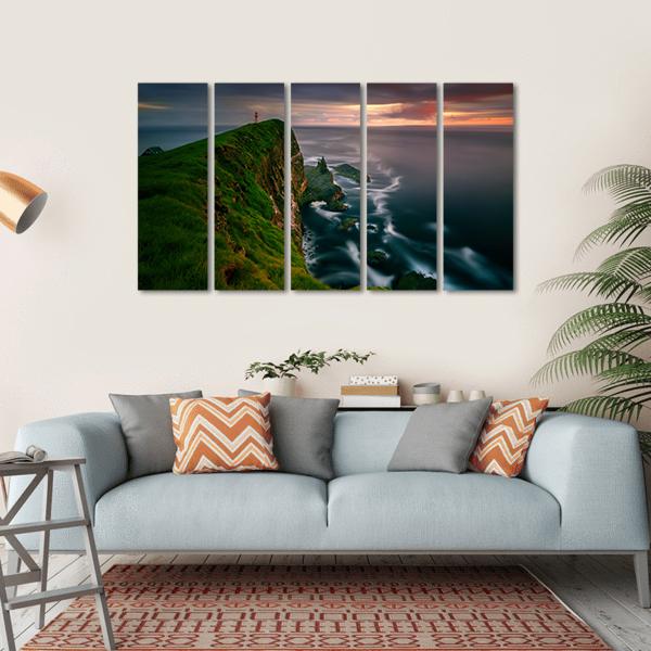 Mykines Holmur Island Canvas Wall Art-5 Horizontal-Gallery Wrap-22" x 12"-Tiaracle