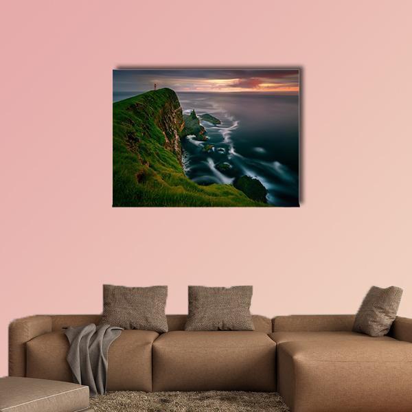 Mykines Holmur Island Canvas Wall Art-4 Pop-Gallery Wrap-50" x 32"-Tiaracle