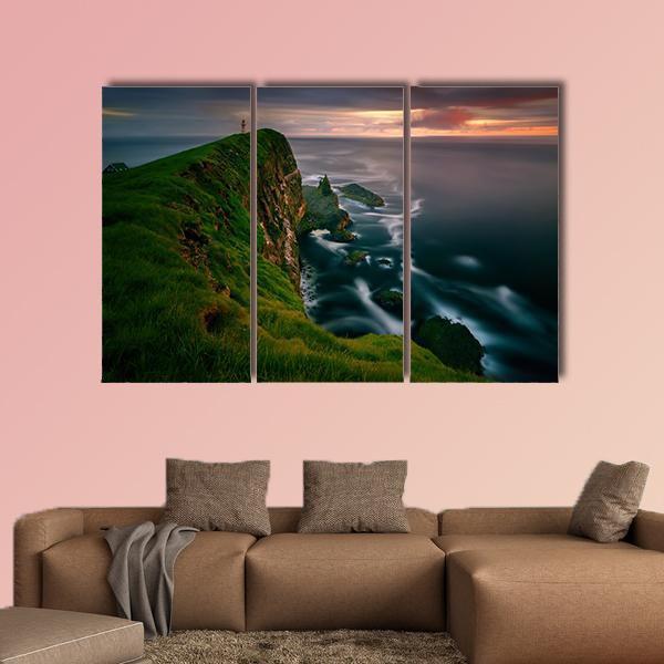 Mykines Holmur Island Canvas Wall Art-3 Horizontal-Gallery Wrap-37" x 24"-Tiaracle