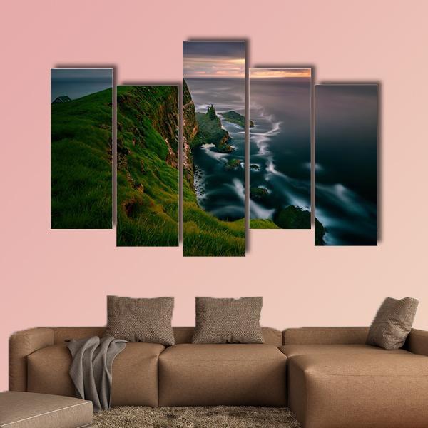 Mykines Holmur Island Canvas Wall Art-5 Pop-Gallery Wrap-47" x 32"-Tiaracle
