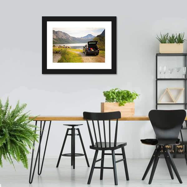 Car On Myrdal Lake Canvas Wall Art-3 Horizontal-Gallery Wrap-25" x 16"-Tiaracle