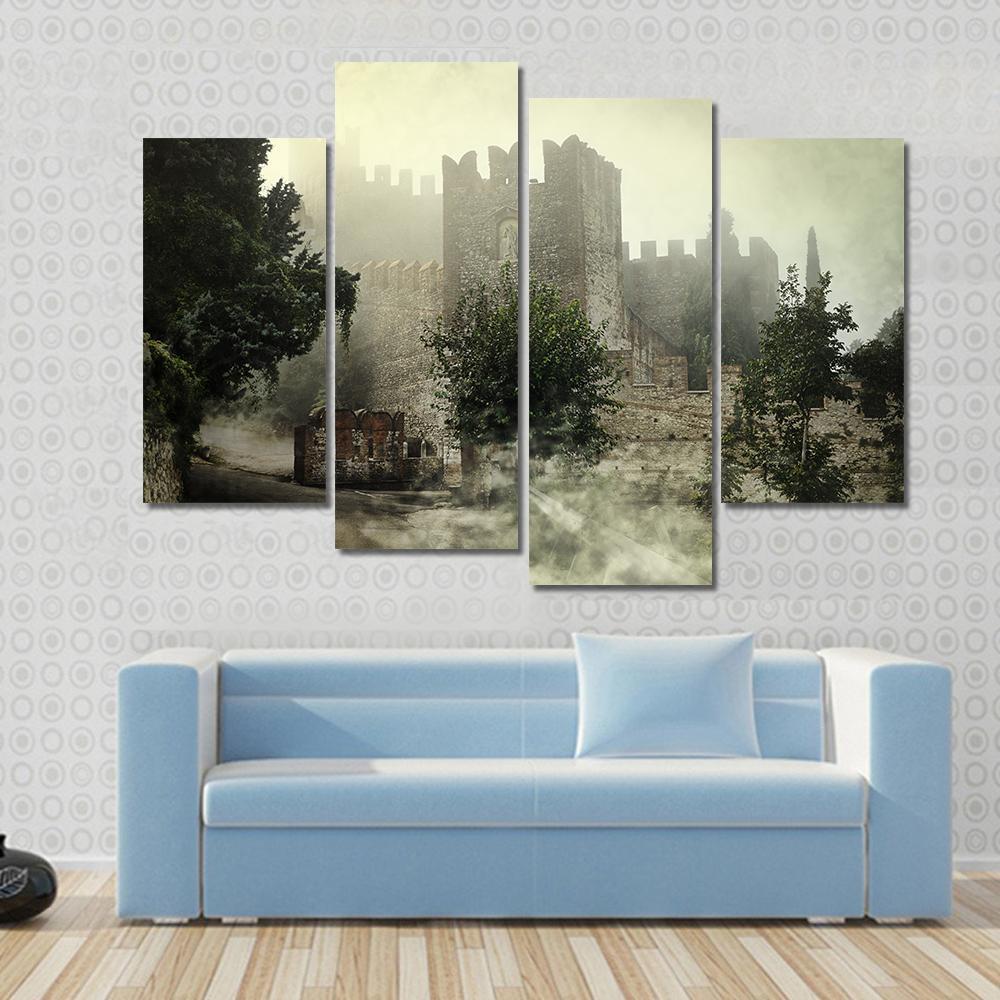 Mysterious Castle Canvas Wall Art-4 Pop-Gallery Wrap-50" x 32"-Tiaracle