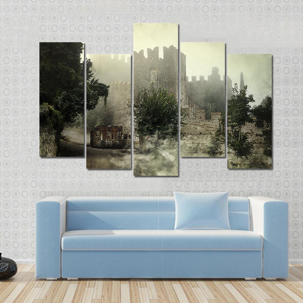 Mysterious Castle Canvas Wall Art-5 Pop-Gallery Wrap-47" x 32"-Tiaracle