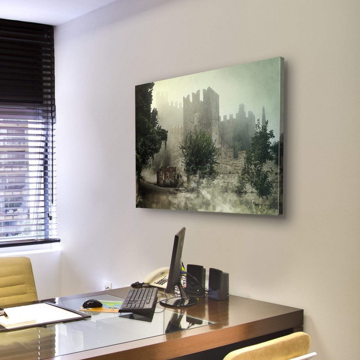 Mysterious Castle Canvas Wall Art-3 Horizontal-Gallery Wrap-25" x 16"-Tiaracle