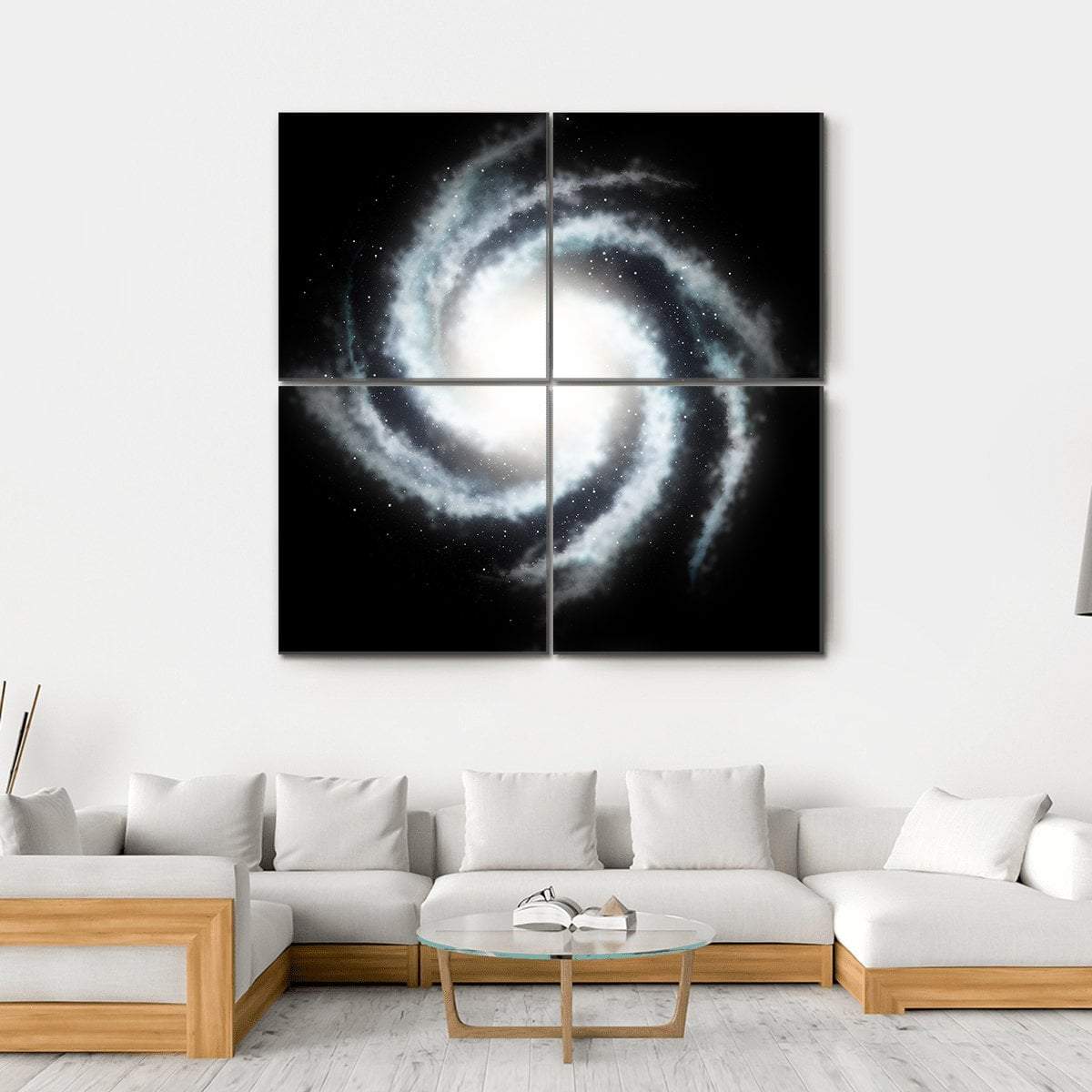 Mysterious Helicoid Galaxy Canvas Wall Art-4 Square-Gallery Wrap-17" x 17"-Tiaracle
