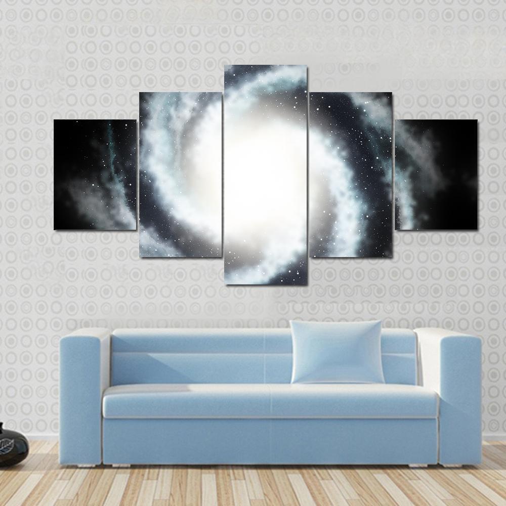 Mysterious Helicoid Galaxy Canvas Wall Art-5 Star-Gallery Wrap-62" x 32"-Tiaracle