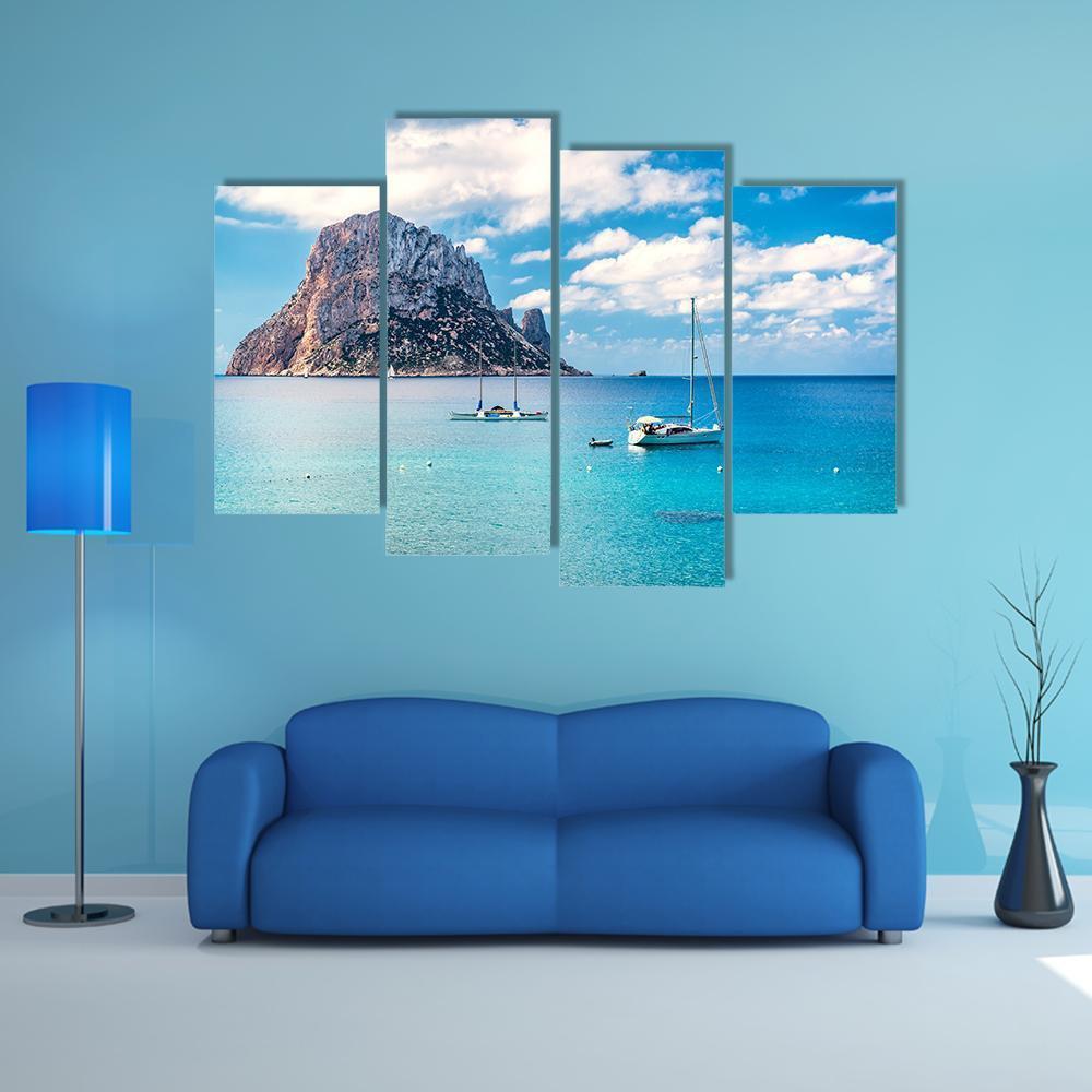 Mysterious Island Of Es Vedra Canvas Wall Art-4 Pop-Gallery Wrap-50" x 32"-Tiaracle