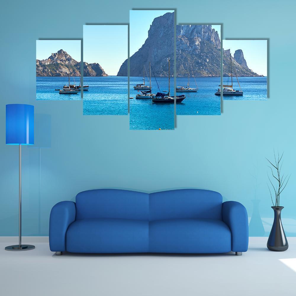 Island Of Es Vedra Canvas Wall Art-5 Star-Gallery Wrap-62" x 32"-Tiaracle