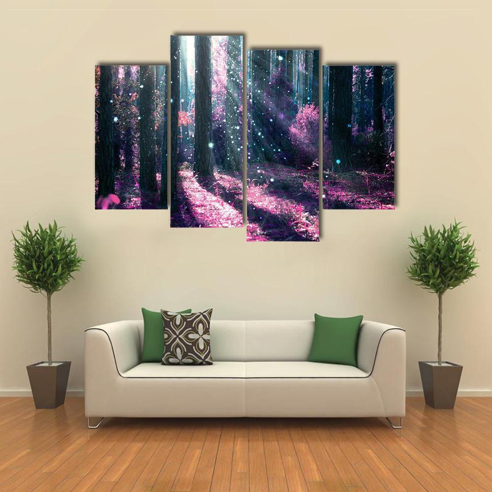 Mysterious Old Forest Canvas Wall Art-4 Pop-Gallery Wrap-50&quot; x 32&quot;-Tiaracle