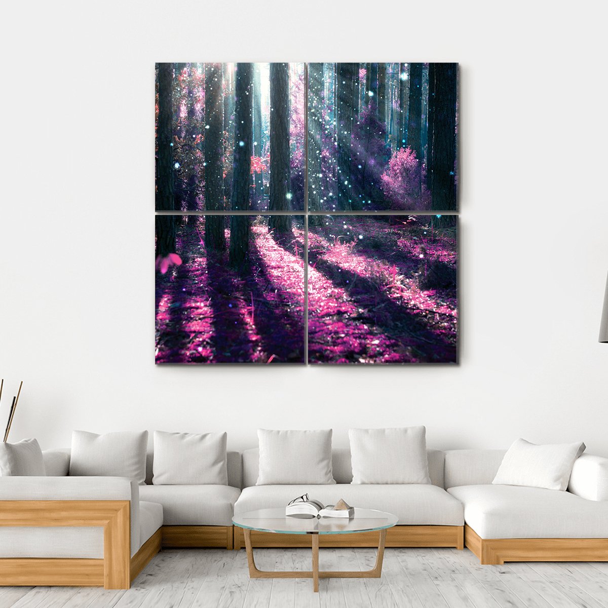 Mysterious Old Forest Canvas Wall Art-4 Square-Gallery Wrap-17" x 17"-Tiaracle