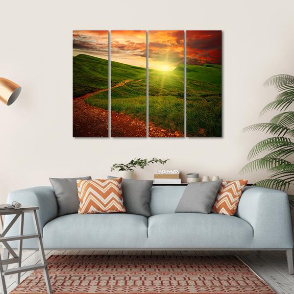 Mystery Mountain Meadow Canvas Wall Art-4 Horizontal-Gallery Wrap-34" x 24"-Tiaracle