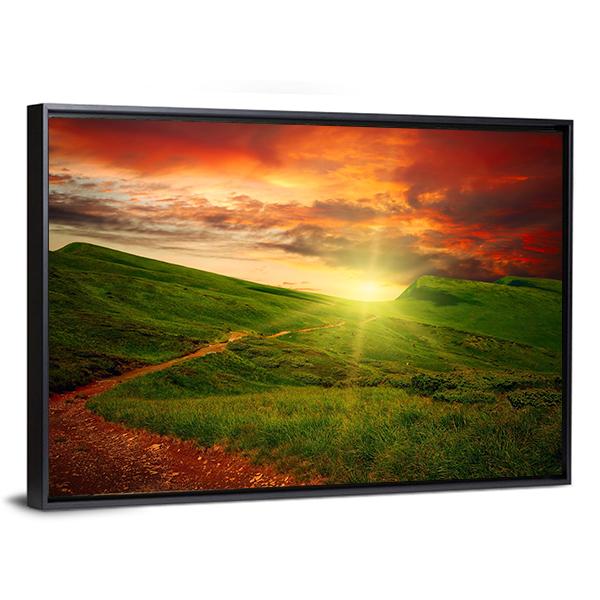 Mystery Mountain Meadow Canvas Wall Art-3 Horizontal-Gallery Wrap-25" x 16"-Tiaracle