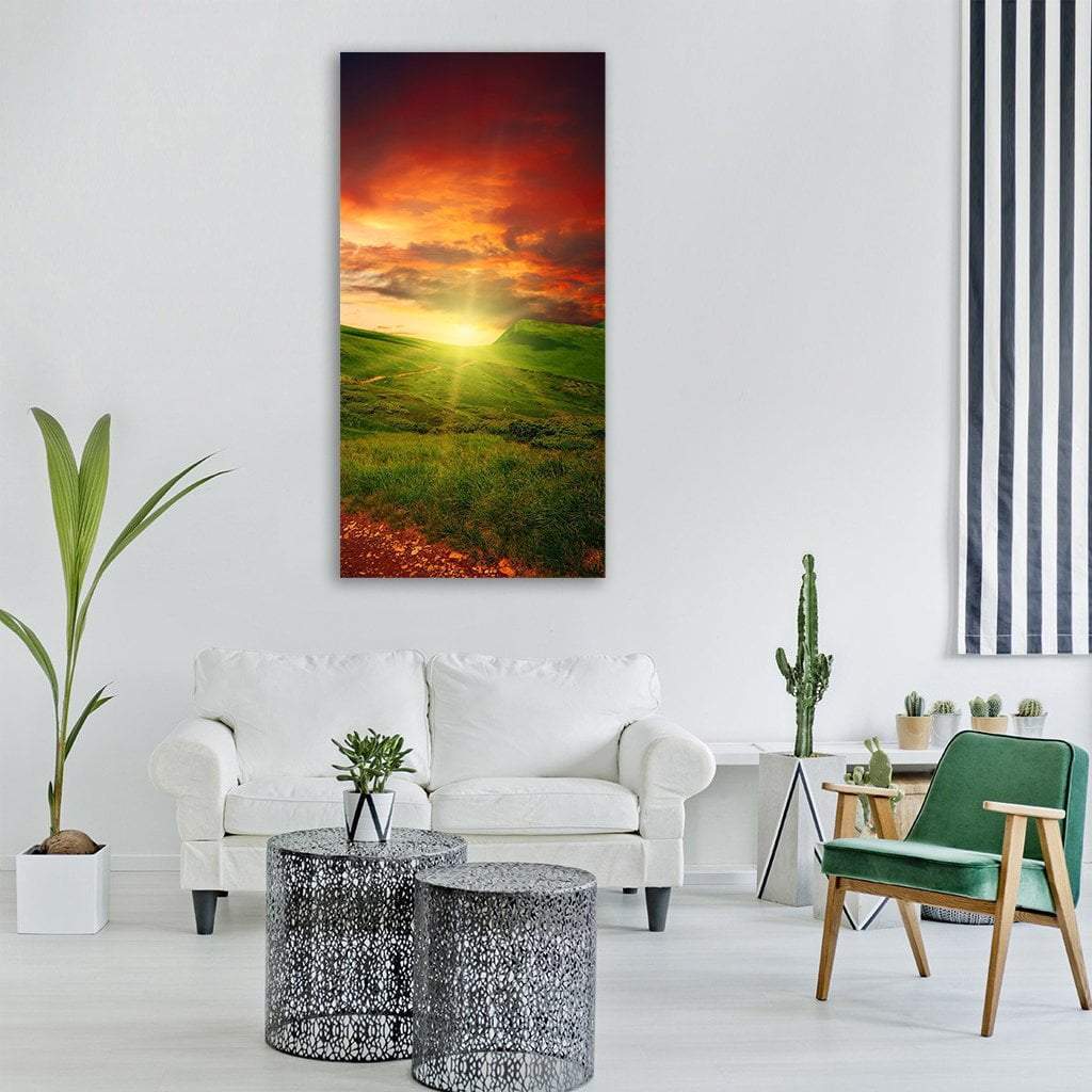 Mystery Mountain Meadow Vertical Canvas Wall Art-1 Vertical-Gallery Wrap-12" x 24"-Tiaracle