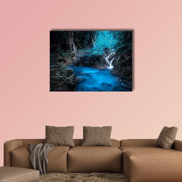 Deep Tropical Rain Forest Canvas Wall Art-1 Piece-Gallery Wrap-48" x 32"-Tiaracle