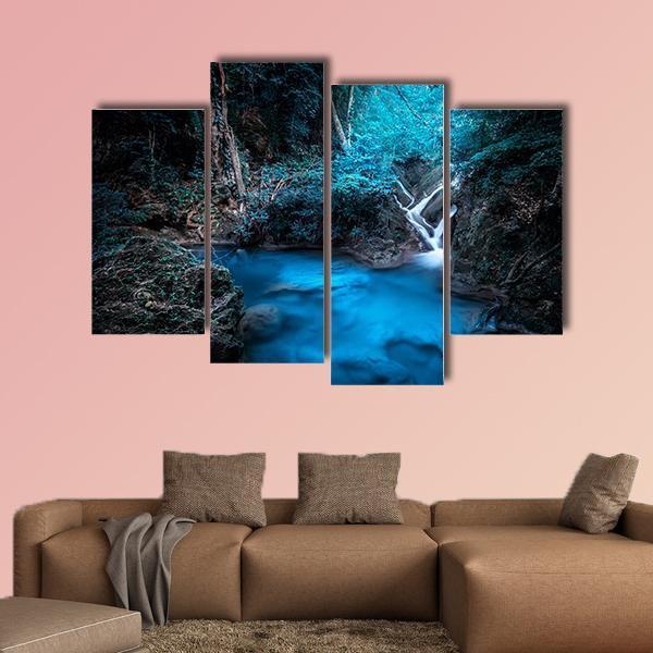 Deep Tropical Rain Forest Canvas Wall Art-4 Pop-Gallery Wrap-50" x 32"-Tiaracle