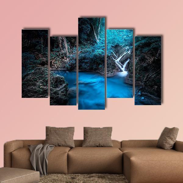 Deep Tropical Rain Forest Canvas Wall Art-5 Pop-Gallery Wrap-47" x 32"-Tiaracle