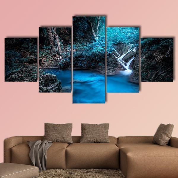 Deep Tropical Rain Forest Canvas Wall Art-5 Star-Gallery Wrap-62" x 32"-Tiaracle