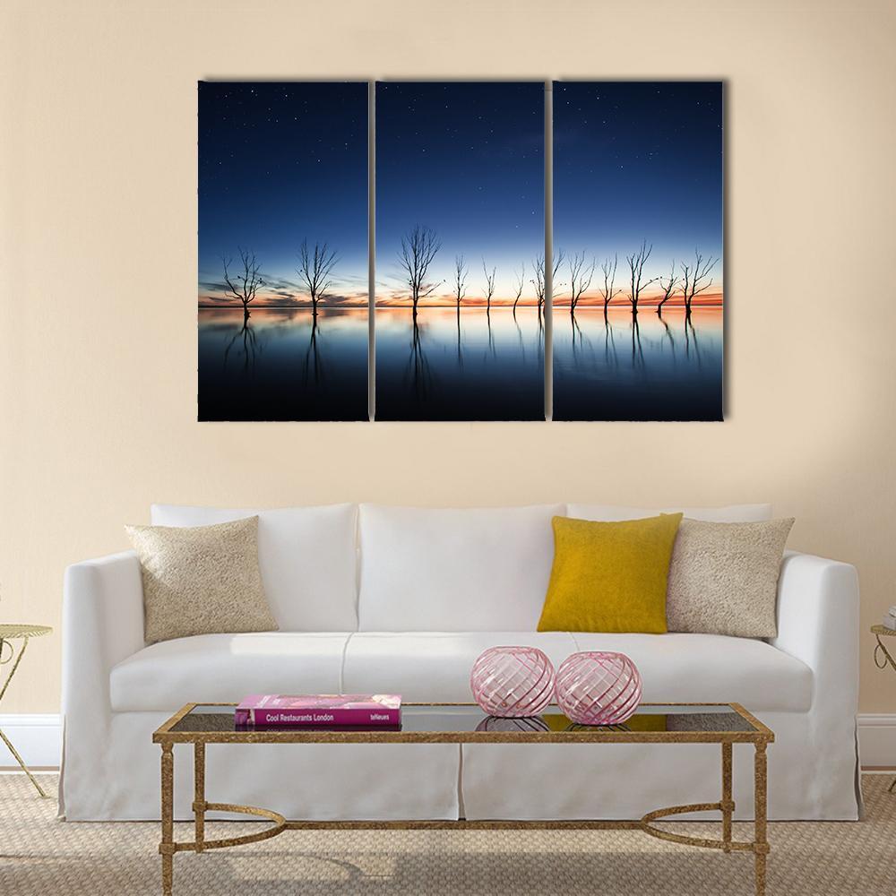 Mystic Lake Canvas Wall Art-3 Horizontal-Gallery Wrap-37" x 24"-Tiaracle