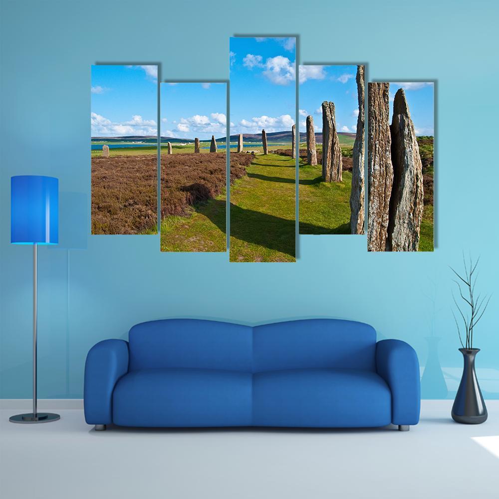 Mystic Ring Of Brodgar Canvas Wall Art-5 Pop-Gallery Wrap-47" x 32"-Tiaracle