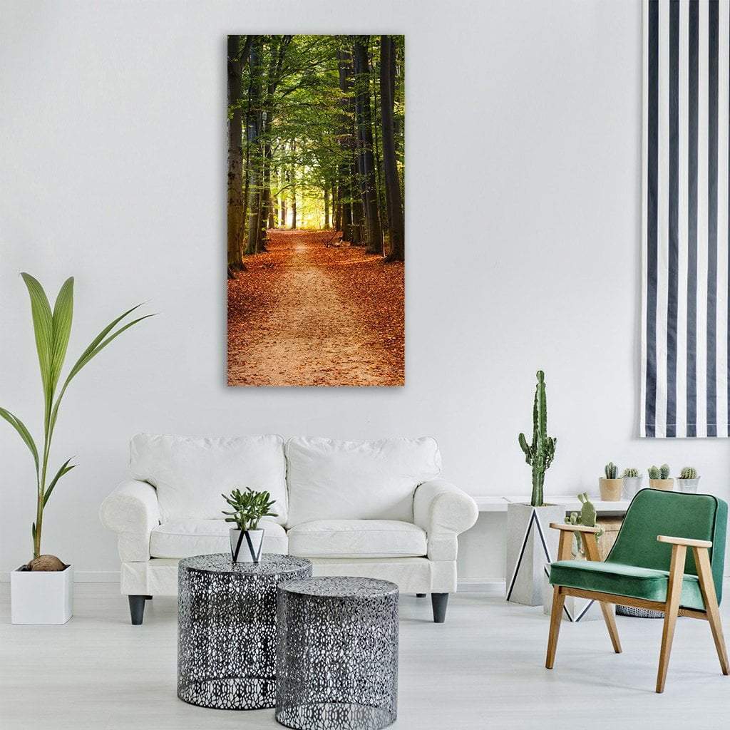 Mystical Forest Pathway Vertical Canvas Wall Art-3 Vertical-Gallery Wrap-12" x 25"-Tiaracle