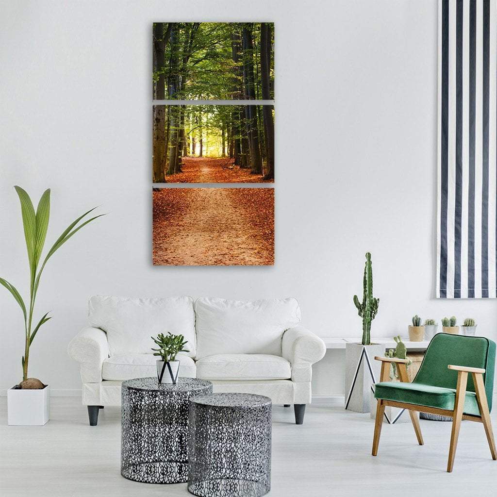 Mystical Forest Pathway Vertical Canvas Wall Art-3 Vertical-Gallery Wrap-12" x 25"-Tiaracle