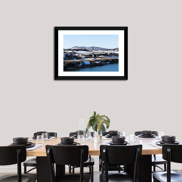 Myvatn Volcano In Winter Canvas Wall Art-3 Horizontal-Gallery Wrap-25" x 16"-Tiaracle