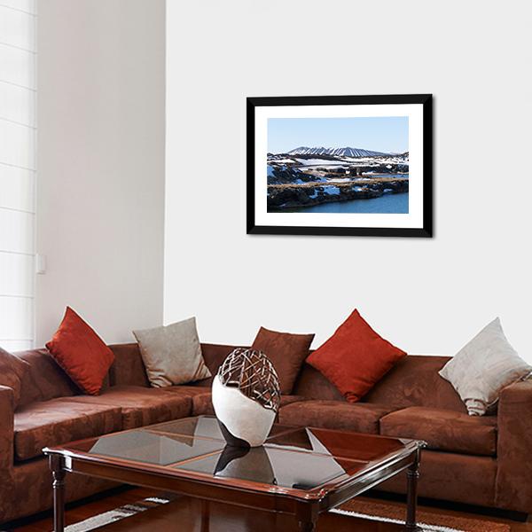 Myvatn Volcano In Winter Canvas Wall Art-3 Horizontal-Gallery Wrap-25" x 16"-Tiaracle