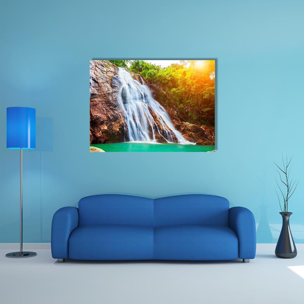 Na Muang Waterfalls Canvas Wall Art-1 Piece-Gallery Wrap-48" x 32"-Tiaracle