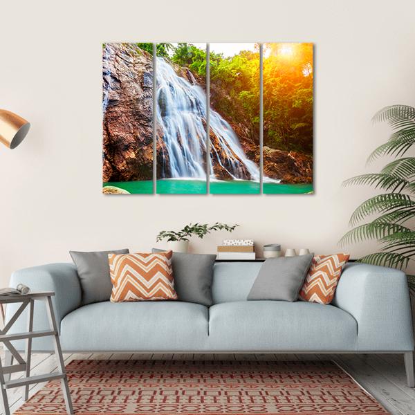 Na Muang Waterfalls Canvas Wall Art-4 Horizontal-Gallery Wrap-34" x 24"-Tiaracle