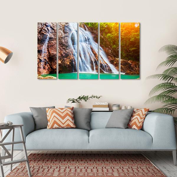 Na Muang Waterfalls Canvas Wall Art-5 Horizontal-Gallery Wrap-22" x 12"-Tiaracle