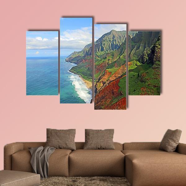 Na Pali Coast Canvas Wall Art-4 Pop-Gallery Wrap-50&quot; x 32&quot;-Tiaracle