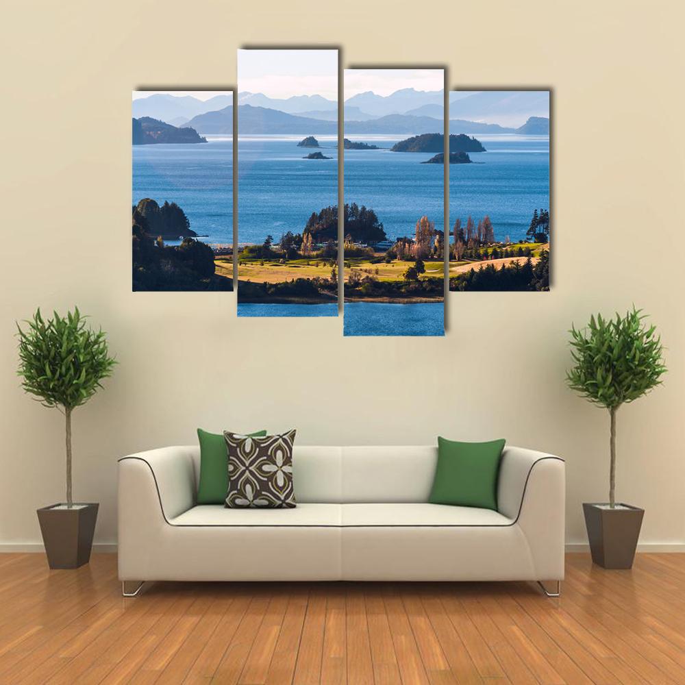 Nahuel Huapi Lake In Patagonia Canvas Wall Art-4 Pop-Gallery Wrap-34" x 20"-Tiaracle