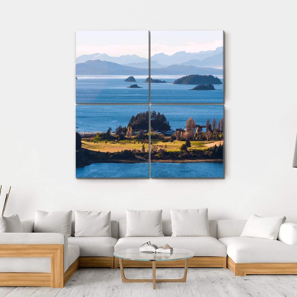 Nahuel Huapi Lake In Patagonia Canvas Wall Art-4 Square-Gallery Wrap-17" x 17"-Tiaracle