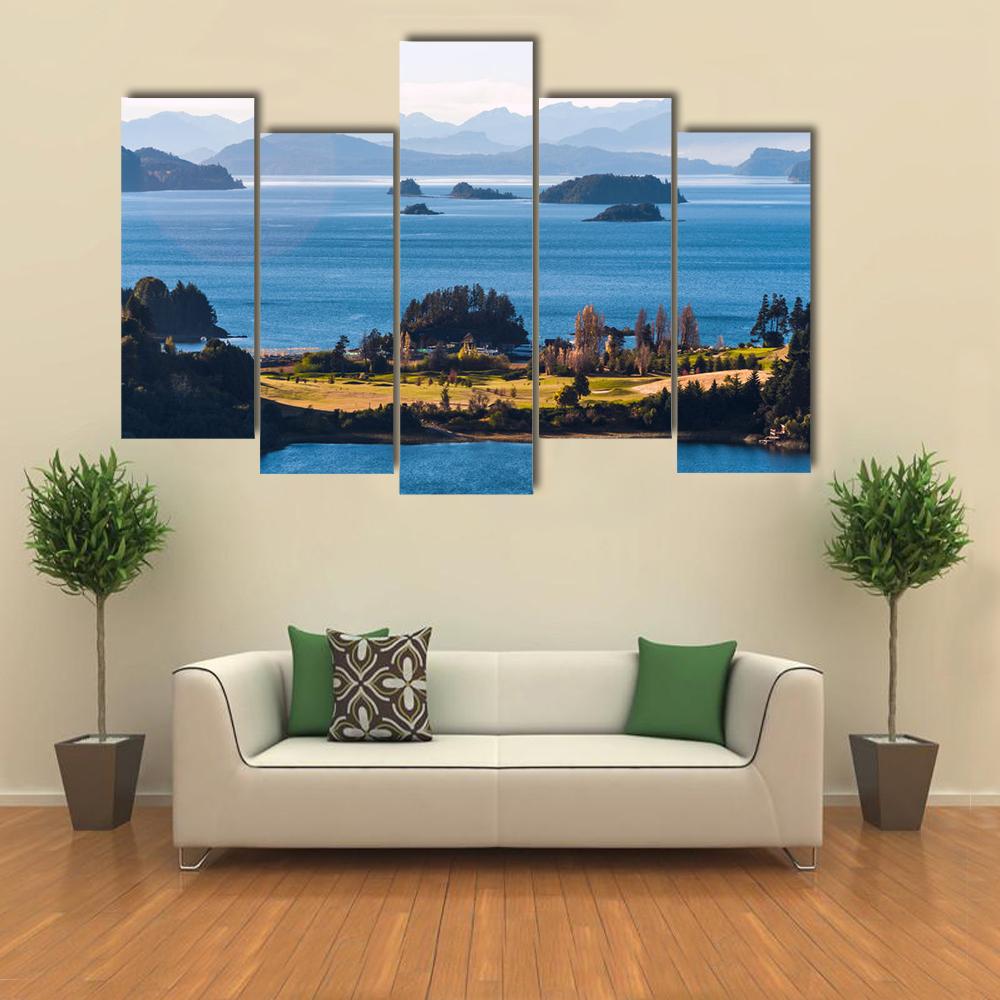 Nahuel Huapi Lake In Patagonia Canvas Wall Art-5 Pop-Gallery Wrap-32" x 21"-Tiaracle