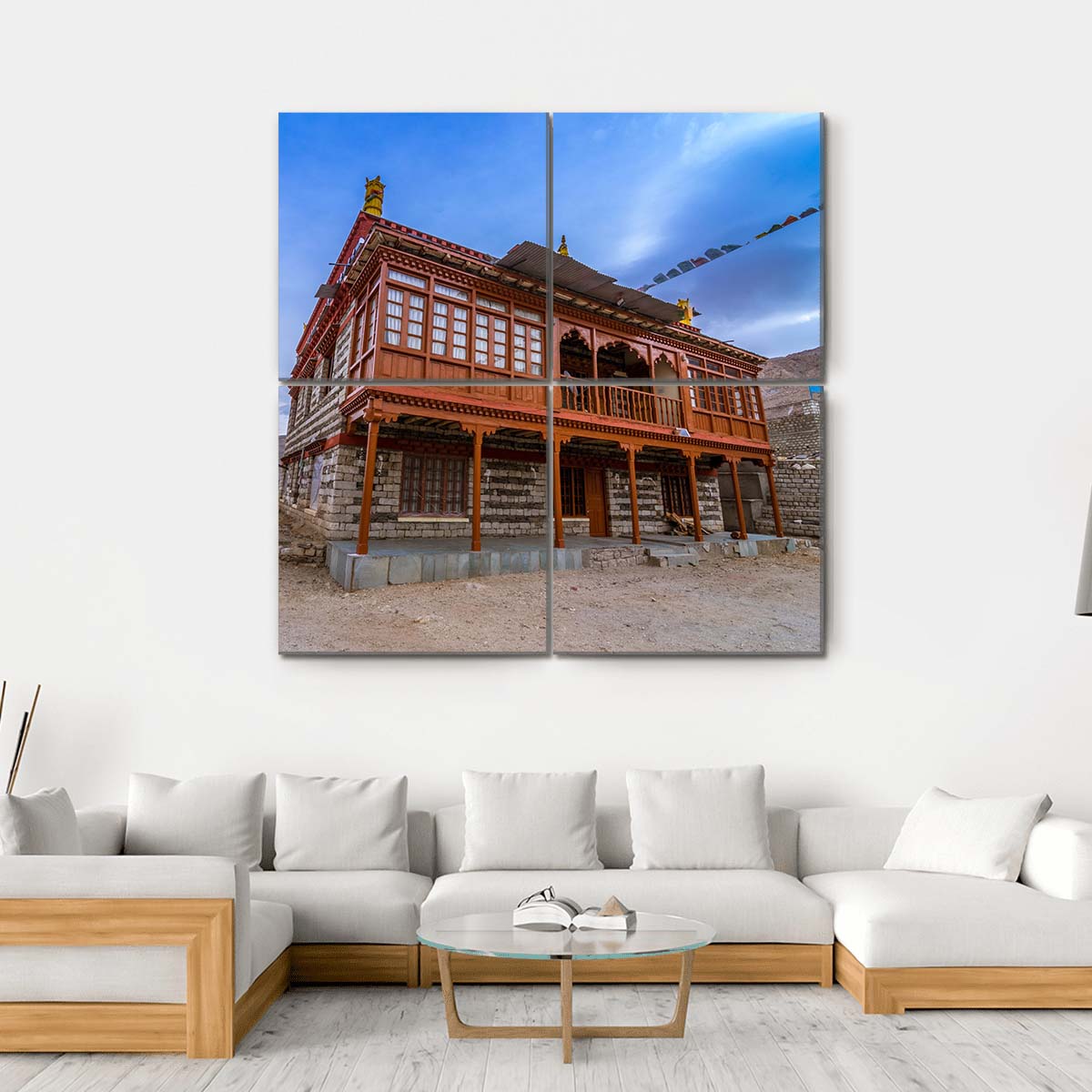 Nako Monastery Canvas Wall Art-4 Square-Gallery Wrap-17" x 17"-Tiaracle