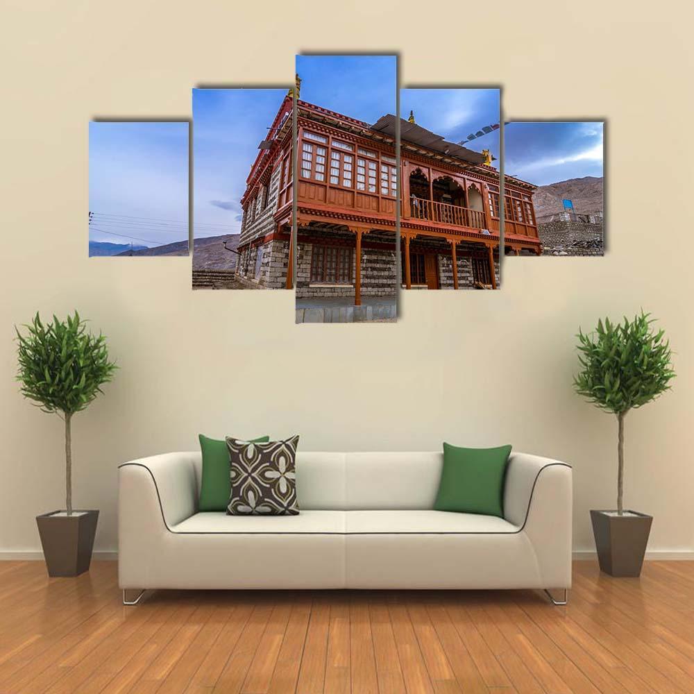 Nako Monastery Canvas Wall Art-5 Star-Gallery Wrap-62" x 32"-Tiaracle