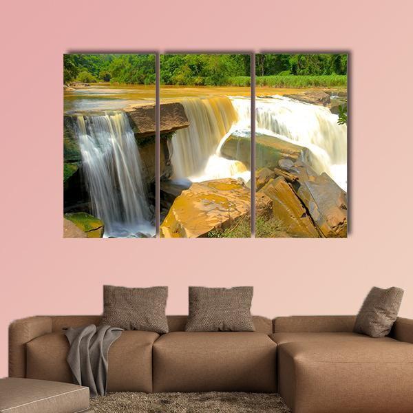 Namtok Kaeng Sopha Waterfall Canvas Wall Art-3 Horizontal-Gallery Wrap-37" x 24"-Tiaracle