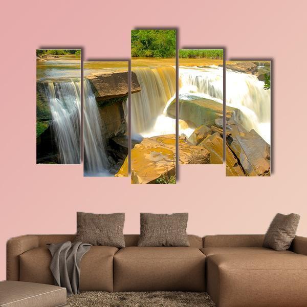 Namtok Kaeng Sopha Waterfall Canvas Wall Art-5 Pop-Gallery Wrap-47" x 32"-Tiaracle