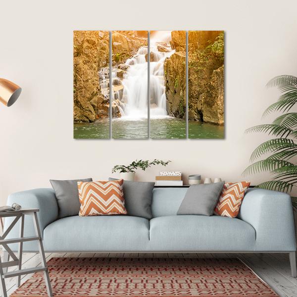 Namtok Phlio Waterfall Canvas Wall Art-4 Horizontal-Gallery Wrap-34" x 24"-Tiaracle