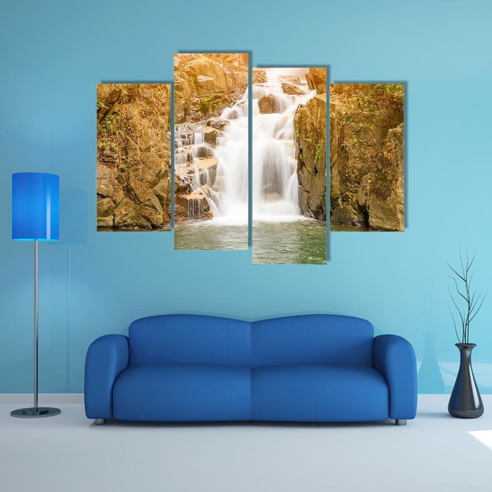 Namtok Phlio Waterfall Canvas Wall Art-4 Pop-Gallery Wrap-50" x 32"-Tiaracle