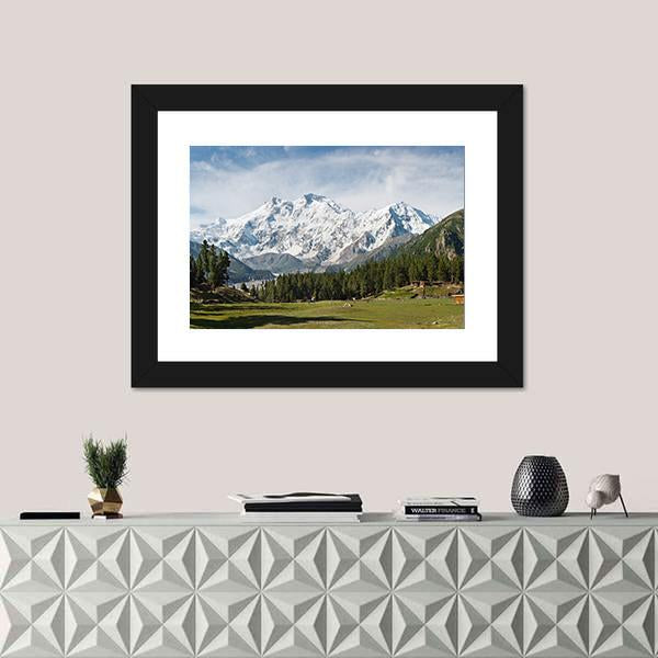 Nanga Parbat Mountain Canvas Wall Art-1 Piece-Framed Print-20" x 16"-Tiaracle