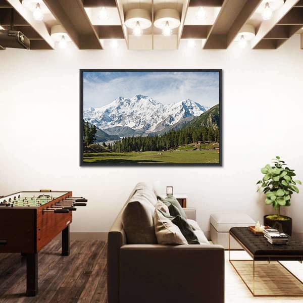 Nanga Parbat Mountain Canvas Wall Art-3 Horizontal-Gallery Wrap-25" x 16"-Tiaracle