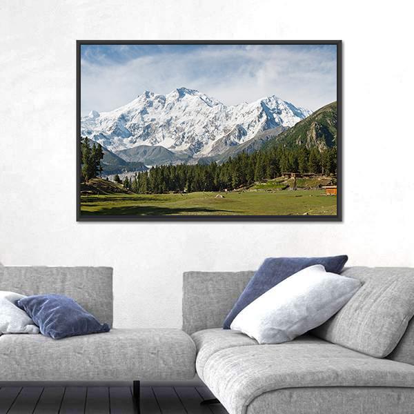 Nanga Parbat Mountain Canvas Wall Art-3 Horizontal-Gallery Wrap-25" x 16"-Tiaracle