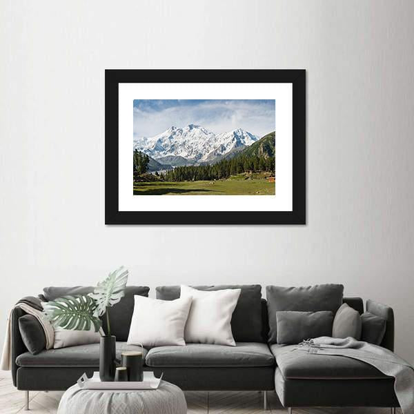 Nanga Parbat Mountain Canvas Wall Art-3 Horizontal-Gallery Wrap-25" x 16"-Tiaracle