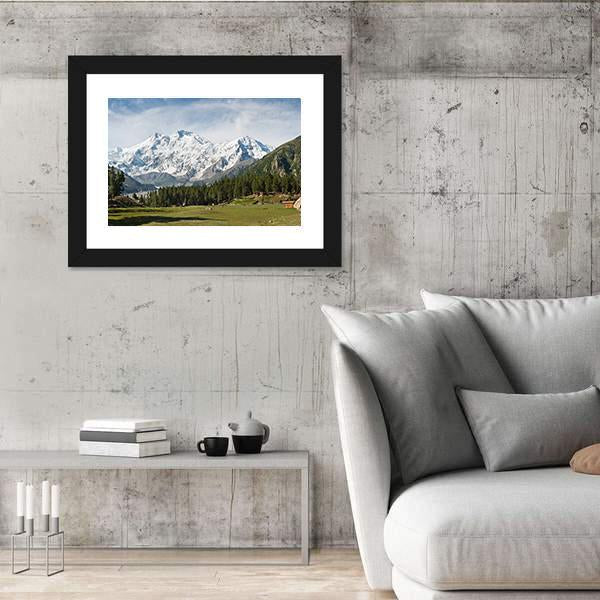 Nanga Parbat Mountain Canvas Wall Art-3 Horizontal-Gallery Wrap-25" x 16"-Tiaracle